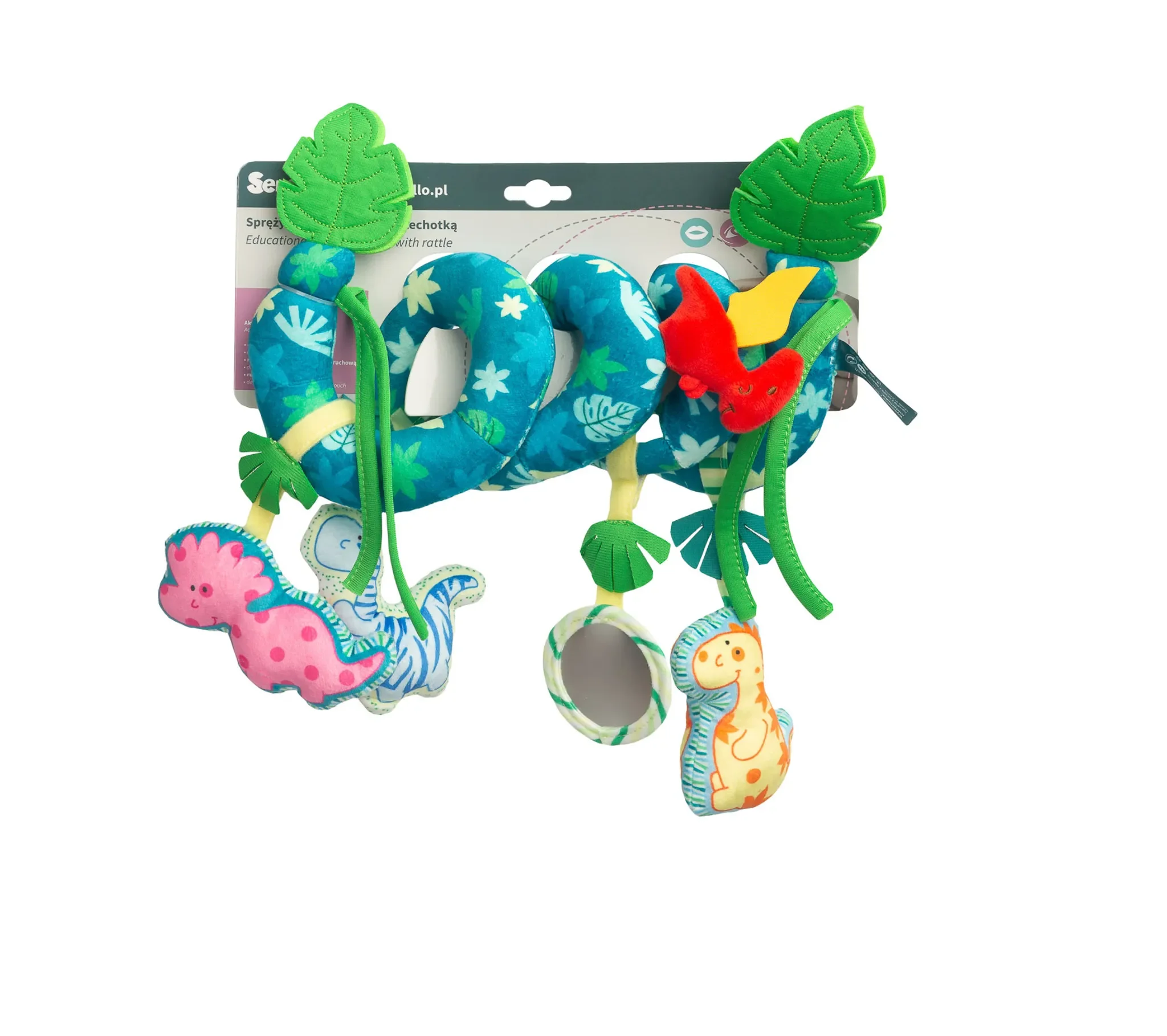 SENSILLO - Kinderwagen Spielzeug Babys, Kinderwagenkette, Spirale Spielzeug, Dino